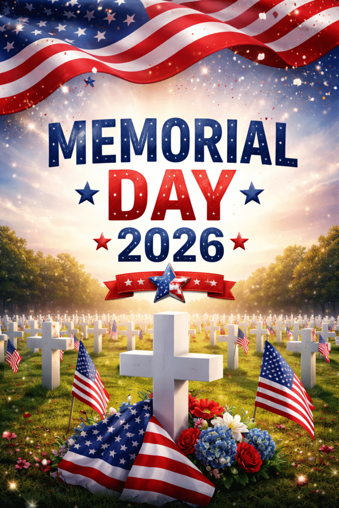 American flag–themed Memorial Day 2026 wallpaper