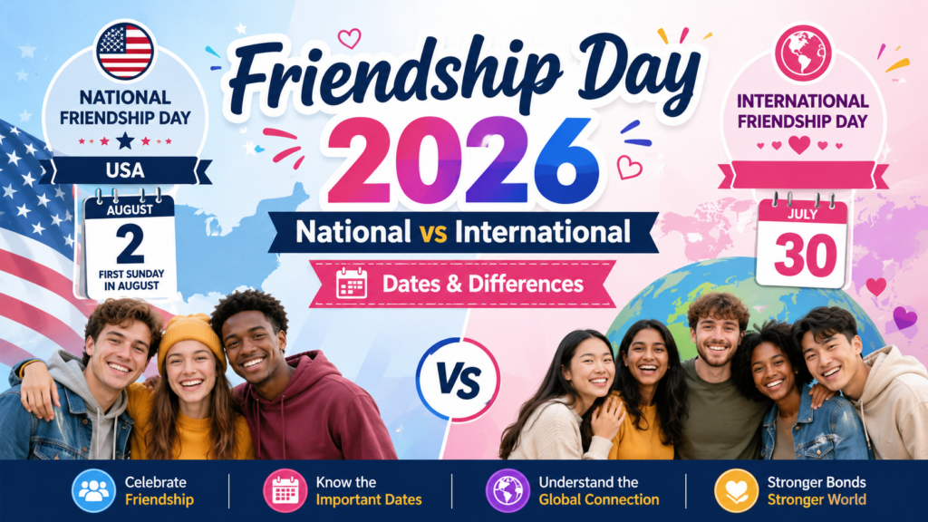 National Friendship Day vs International Friendship Day 2026