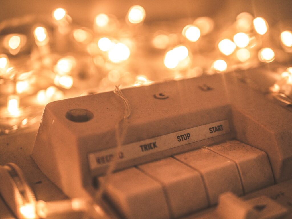 Warm string lights, a festive Christmas countdown scene